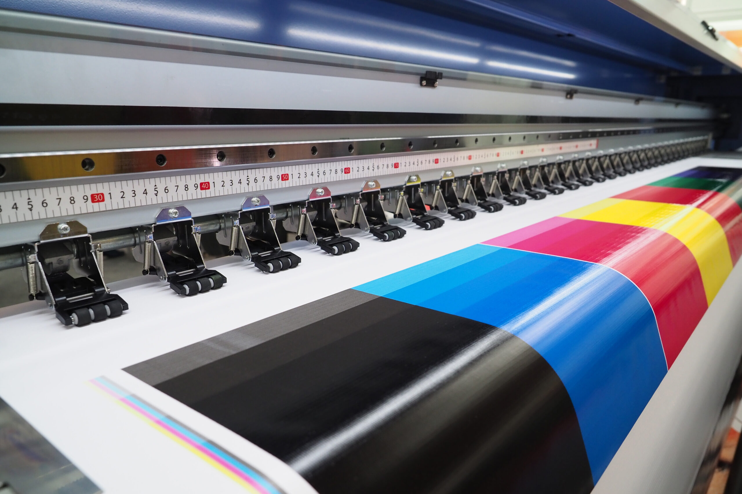 Wide format printer printing solid colors